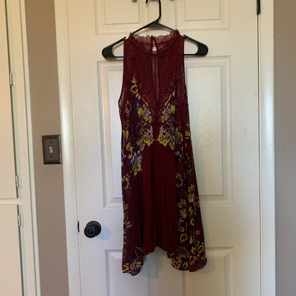Free people high neck lace dress